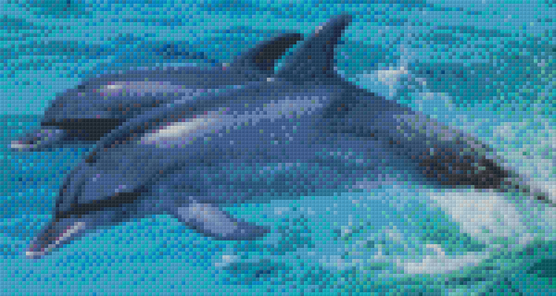 Leaping Dolphins Six [6] Baseplate PixelHobby Mini-mosaic Art Kits image 0